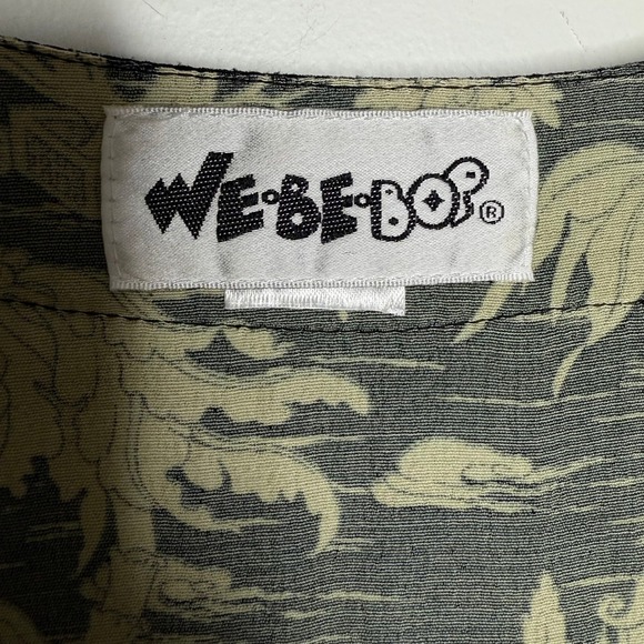 We Be Bop Kimono Duster Asian Toile Print Open Front Cardigan Black Beige - Picture 6 of 16